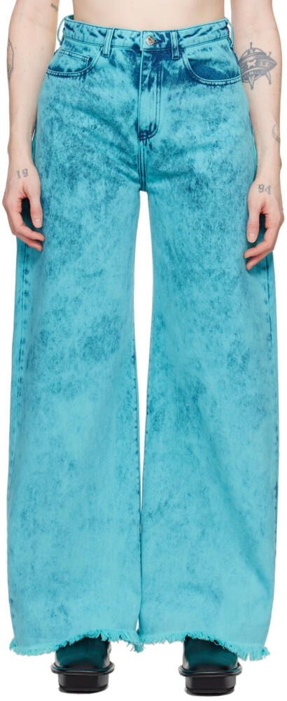 Marques Almeida Blue Tie-Dye Boyfriend Jeans Cover