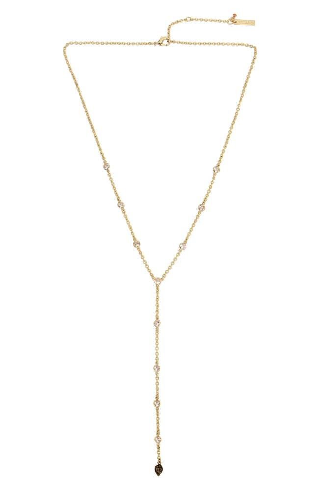 Kurt Geiger London Micro Eagle Pendant Y-Necklace in Crystal/Yellow Gold Cover