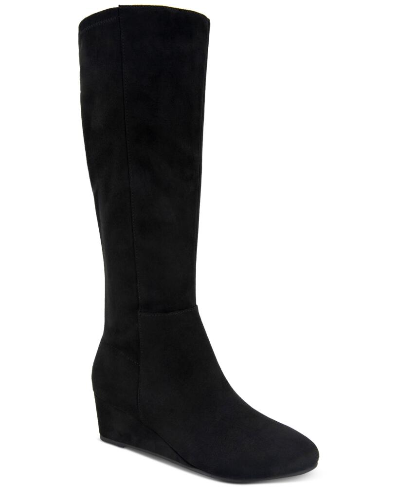 Style & Co Women's Jaylaa Wedge Boots, Created for Macy's - Black Mc Cover