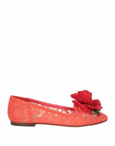 Dolce & gabbana Woman Loafers Coral Viscose, Cotton, Polyamide Cover