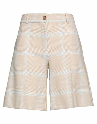 D. exterior Woman Shorts & Bermuda Shorts Beige Polyester, Merino Wool, Elastane Cover