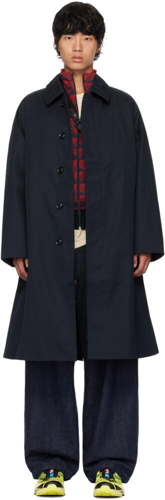 nanamica Navy Balmacaan Coat Cover