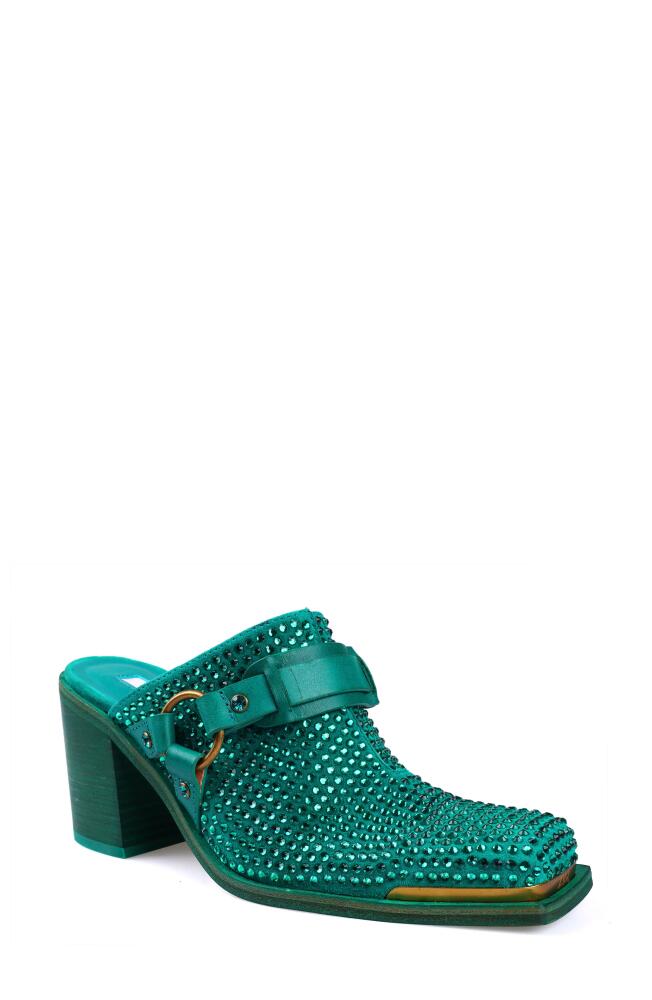 ZIGI Alieh Rhinestone Mule in Teal Suede Cover