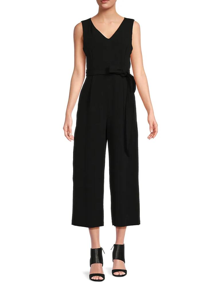 Calvin Klein Women's Belted Cropped Jumpsuit - Black Cover