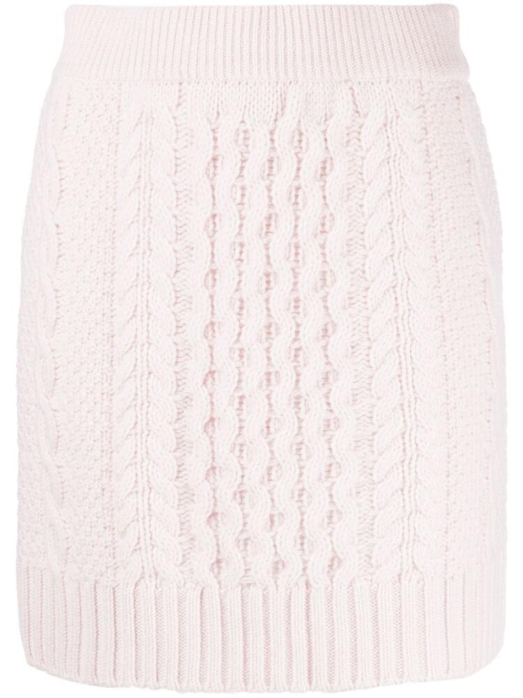 Lisa Yang Estelle cable-knit cashmere miniskirt - Pink Cover