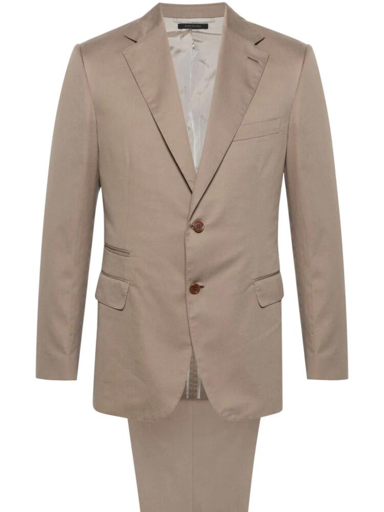 Brioni single-breasted twill suit - Neutrals Cover