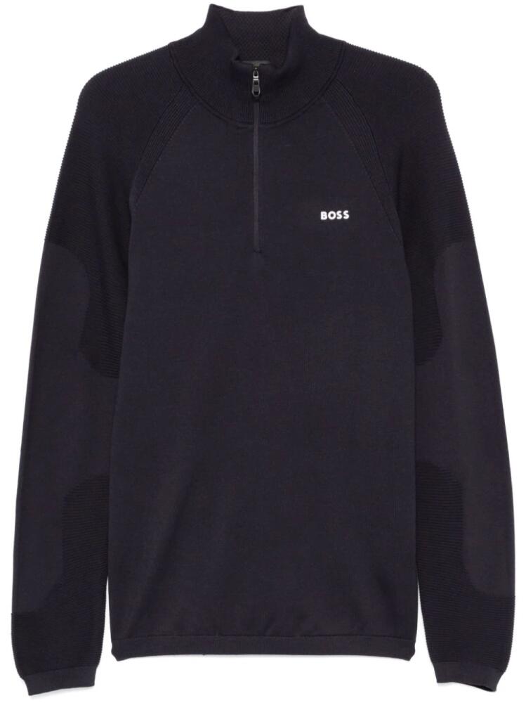 BOSS rubberised-logo sweater - Blue Cover