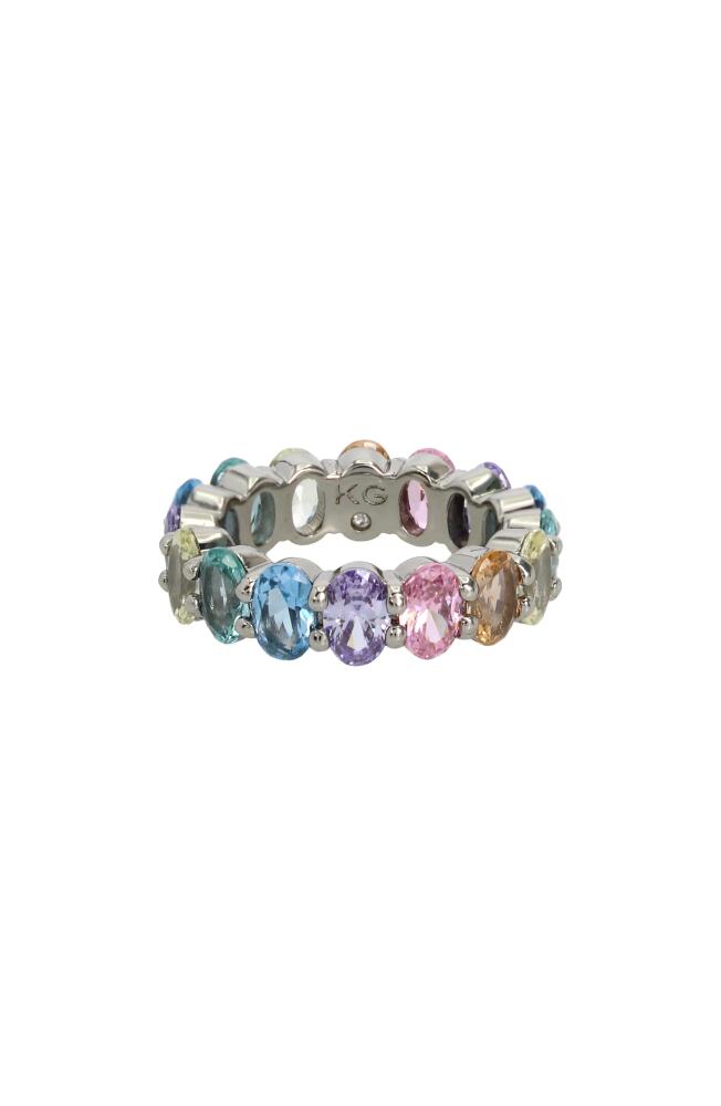 Kurt Geiger London Rainbow Cubic Zirconia Eternity Ring in Multi Cover