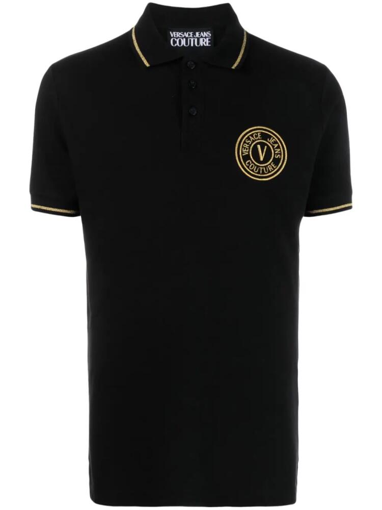 Versace Jeans Couture logo-embroidered cotton polo shirt - Black Cover