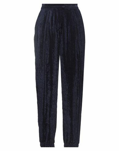 Manila Grace Woman Pants Midnight blue Viscose, Polyamide Cover