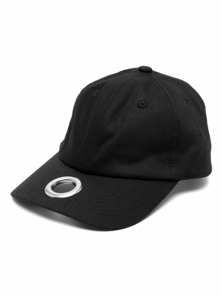 VETEMENTS eyelet-embellished cotton baseball cap - Black Cover