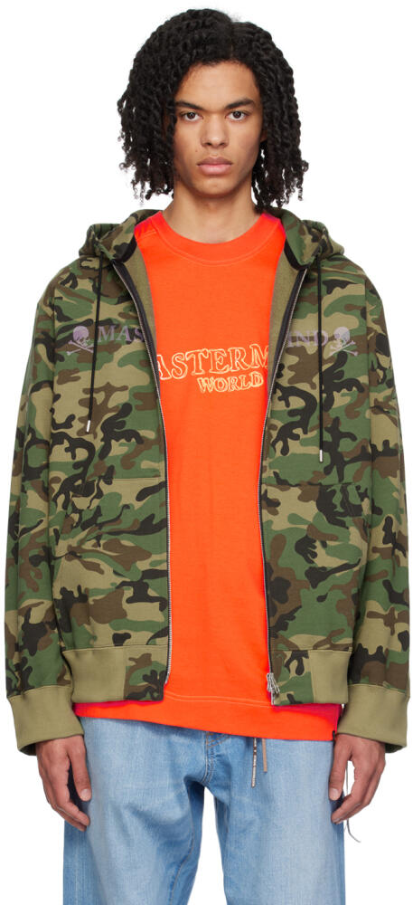 MASTERMIND WORLD Khaki Printed Hoodie Cover