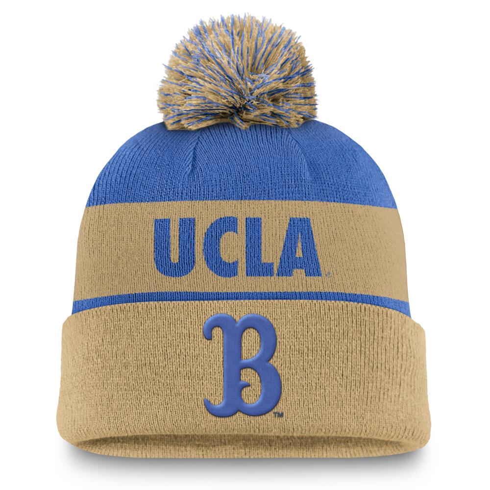 UCLA Bruins Primetime Peak Nike Unisex College Cuffed Pom Beanie in Blue Cover