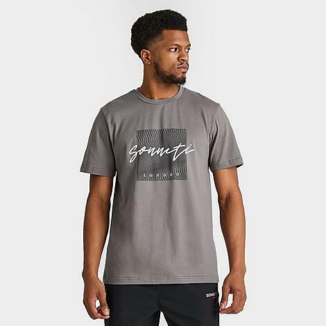 Sonneti Men's Script Logo T-Shirt in Grey/Castlerock Cover