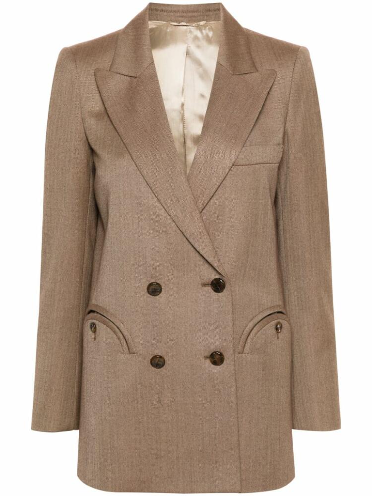 Blazé Milano double-breasted herringbone blazer - Brown Cover