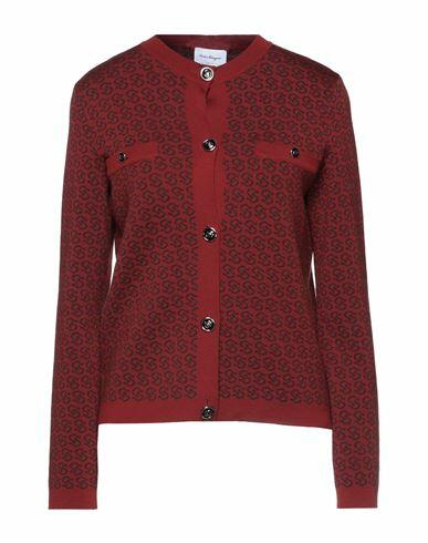 Ferragamo Woman Cardigan Brick red Virgin Wool Cover