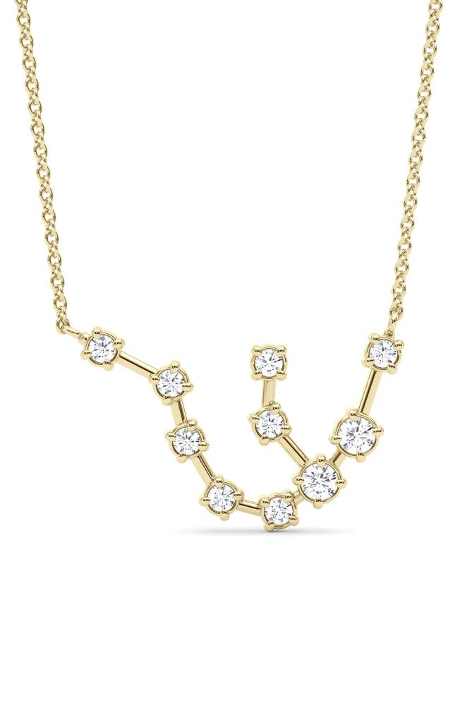 HauteCarat Aquarius Constellation Lab Created Diamond Necklace in 18K Yellow Gold Cover