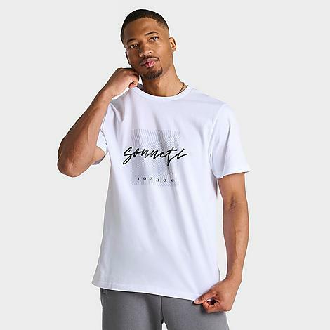 Sonneti Men's Script Logo T-Shirt in White/White Cover