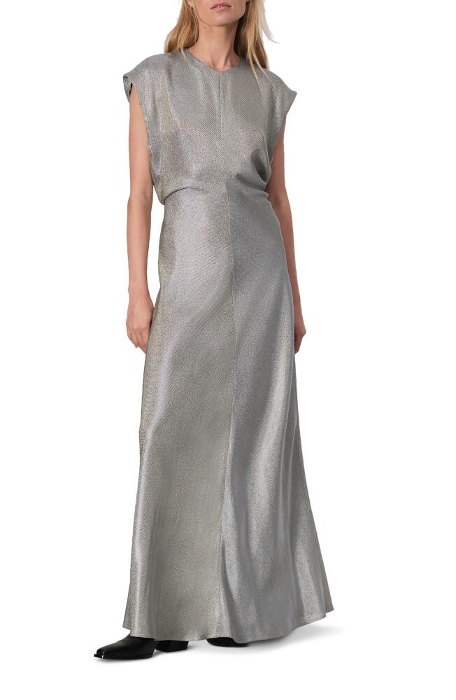 rag & bone Marie Metallic Maxi Dress in Silver Cover