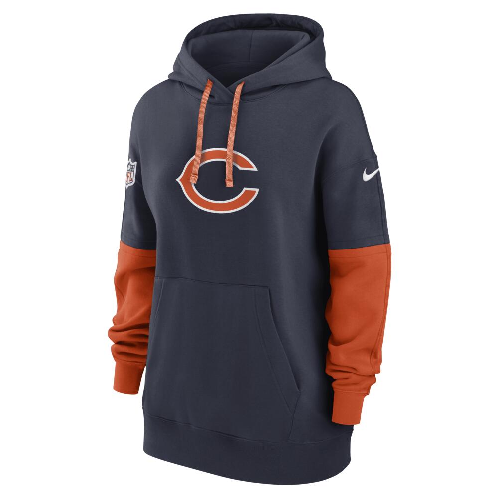 Chicago Bears Sideline Essential Nike Women's NFL Pullover Hoodie in Blue Cover