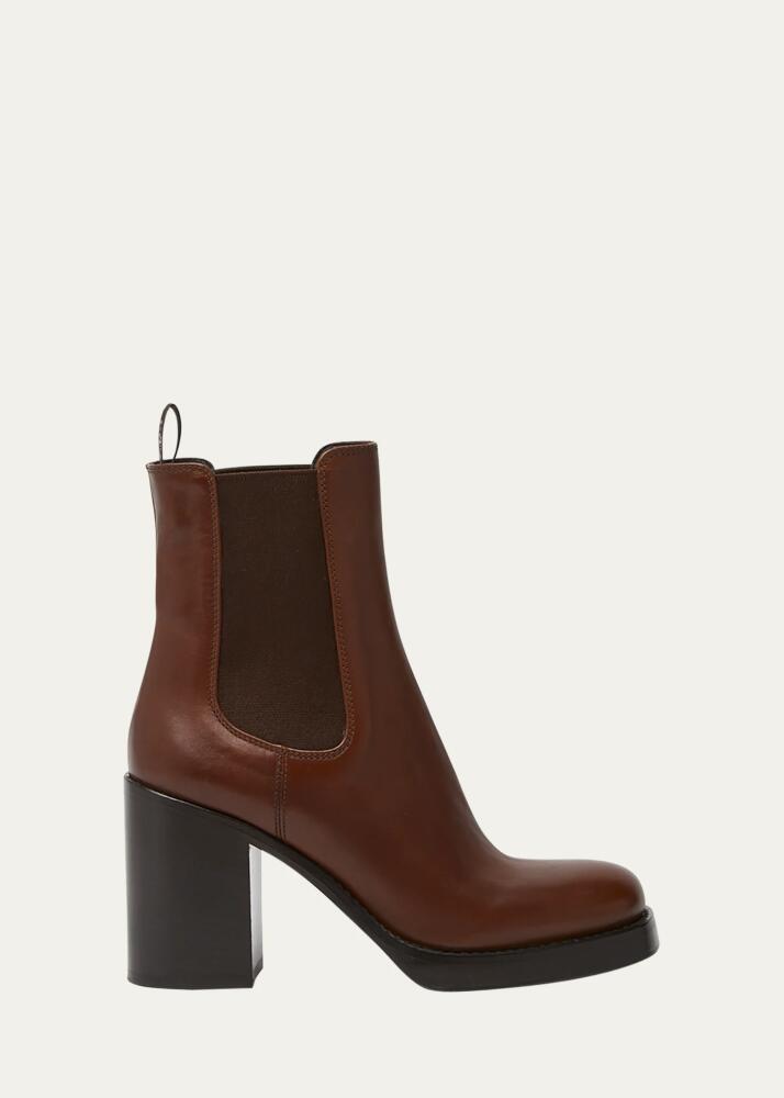 Prada Leather Heeled Chelsea Boots Cover