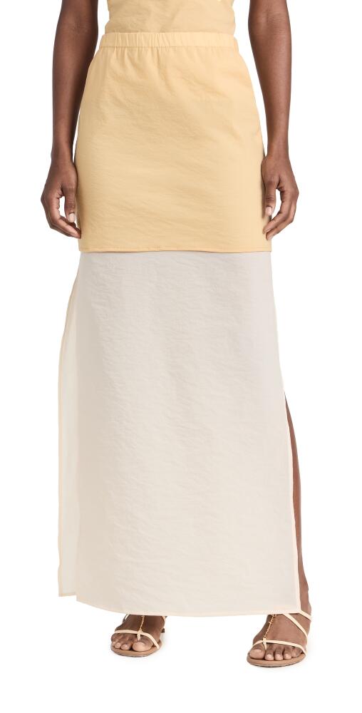 Rosetta Getty Double Layer Split Skirt Cream/Almond Cover