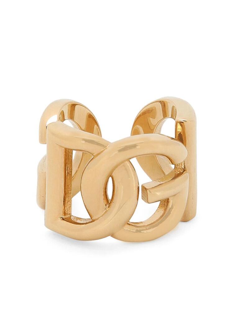 Dolce & Gabbana logo-plaque engraved ring - Gold Cover