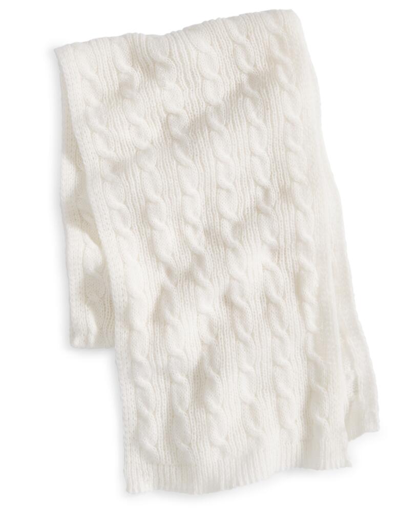 Style & Co Rib Edge Solid Cable Knit Scarf, Created for Macy's - Ivory Cover