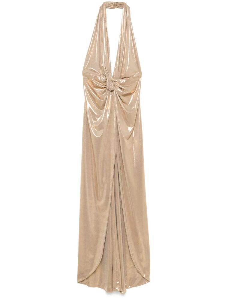 NISSA lamé-effect maxi dress - Gold Cover