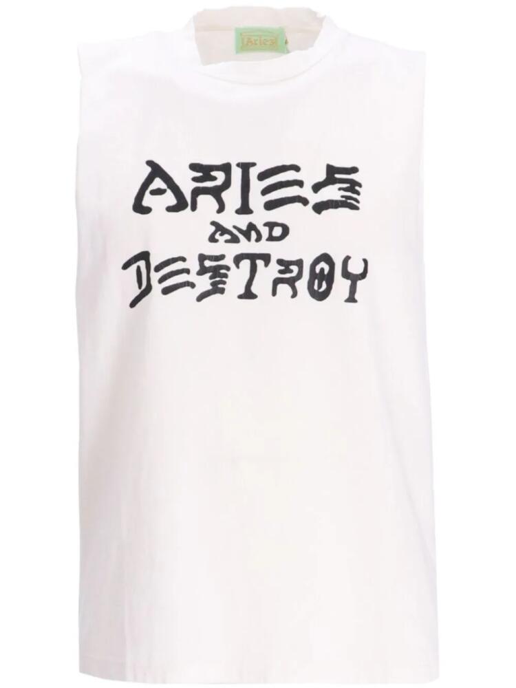 Aries Vintage Aries and Destroy vest - White Cover