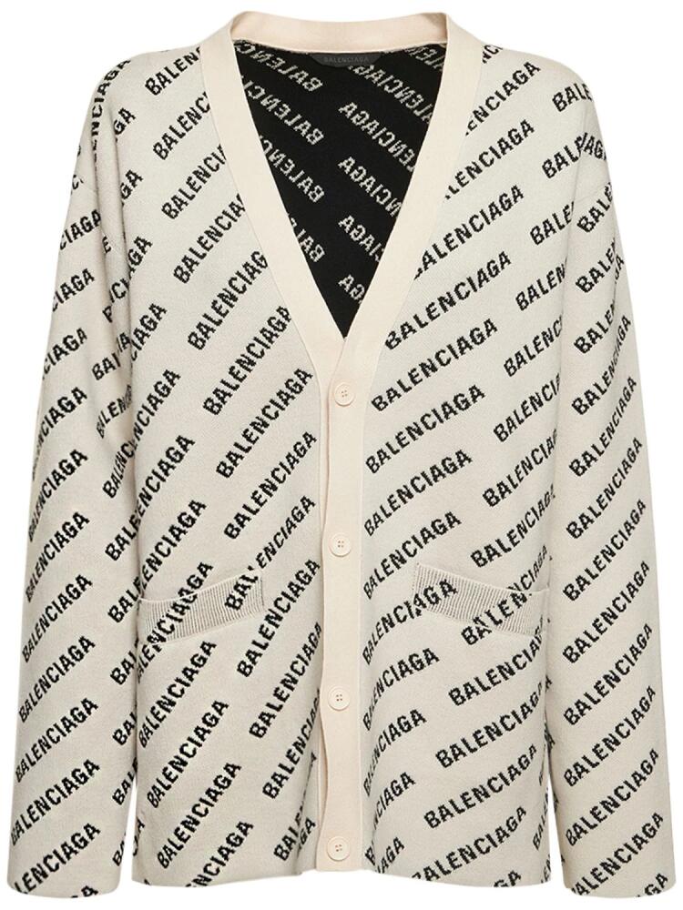 BALENCIAGA All-over Logo Cotton Blend Cardigan Cover