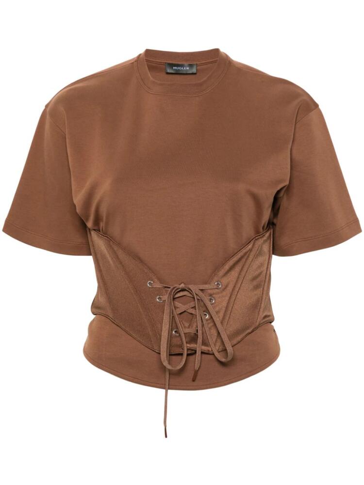 Mugler jersey-corset T-shirt - Brown Cover