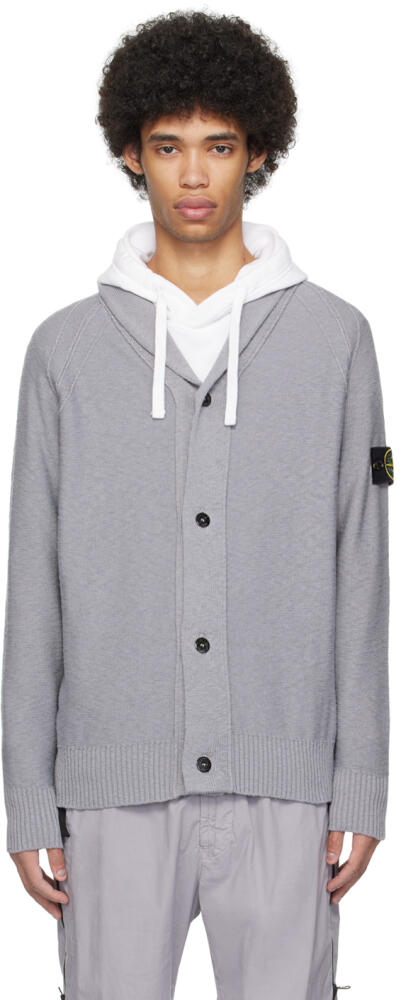 Stone Island Gray Shawl Collar Cardigan Cover