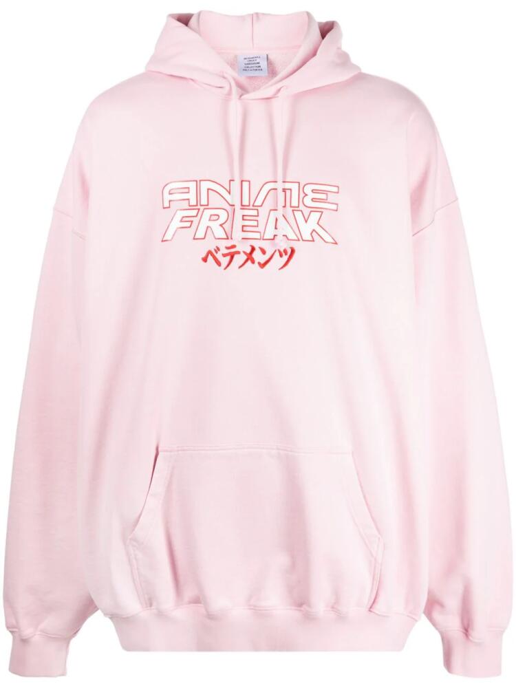 VETEMENTS Anime Freak cotton-blend hoodie - Pink Cover