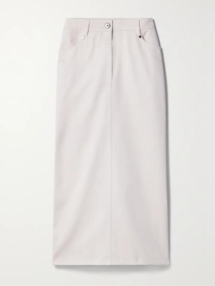 Brunello Cucinelli - Cotton-twill Midi Skirt - Off-white Cover