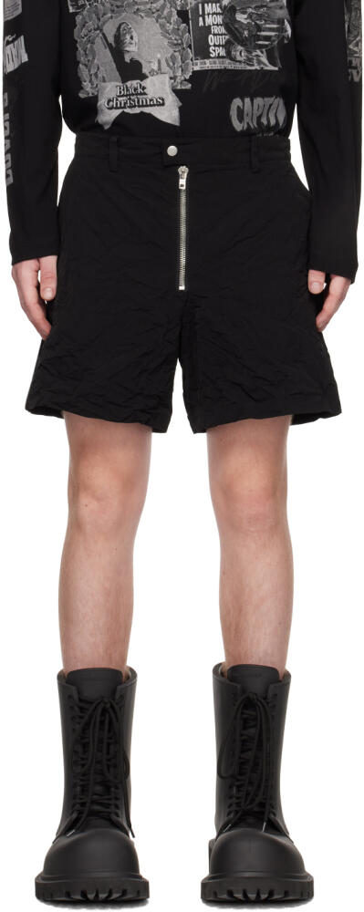 We11done Black Crumpled Shorts Cover