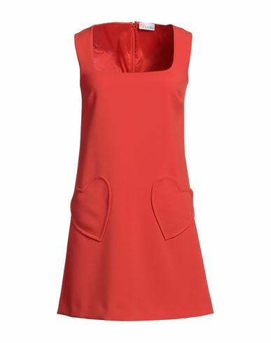 Red Valentino Woman Mini dress Tomato red Polyester, Elastane Cover