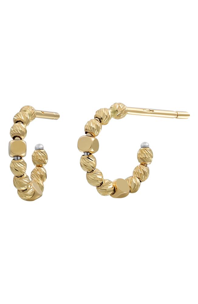 Bony Levy 14K Gold Beaded Hoop Earrings in 14K Yellow Gold Cover