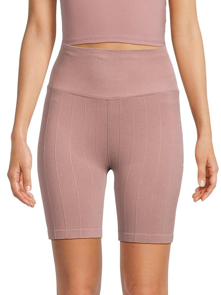 Spiritual Gangster Women's Amara Rib Knit Biker Shorts - Rich Mauve Cover