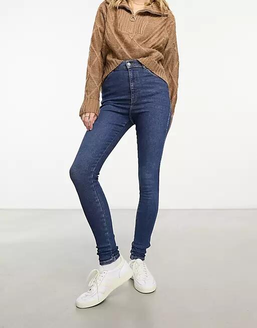 Dr Denim Moxy high waisted skinny jeans in cape dark blue Cover