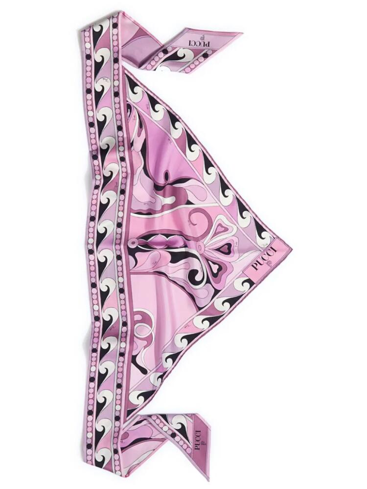 PUCCI Orchidee-print silk scarf - Pink Cover