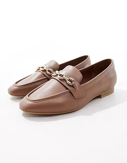 ASOS DESIGN Macaroon chain loafer in Tan-Brown Cover