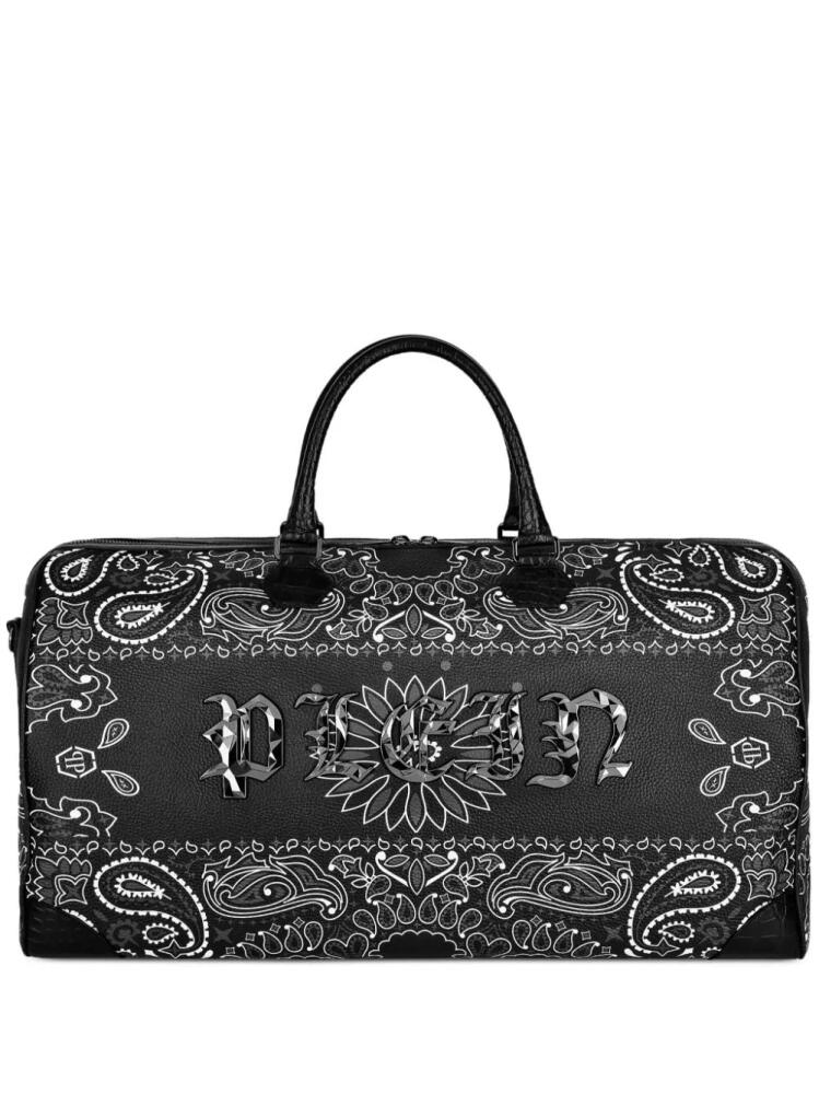 Philipp Plein logo-print leather tote bag - Black Cover