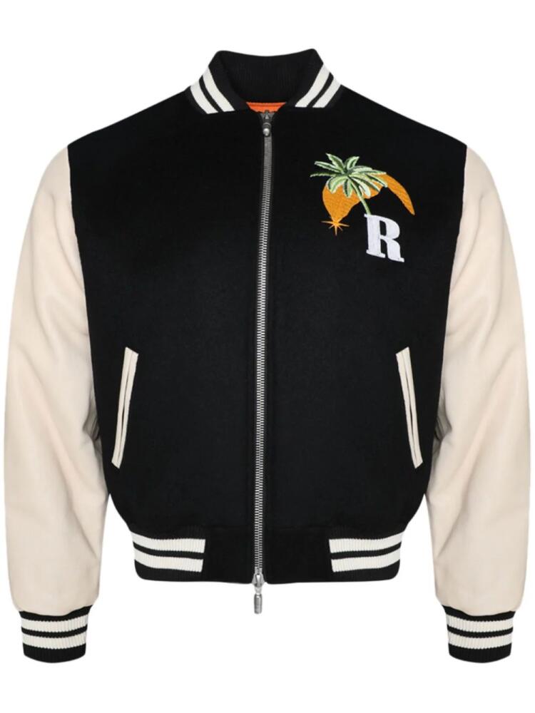 RHUDE logo-embroidered bomber jacket - Black Cover