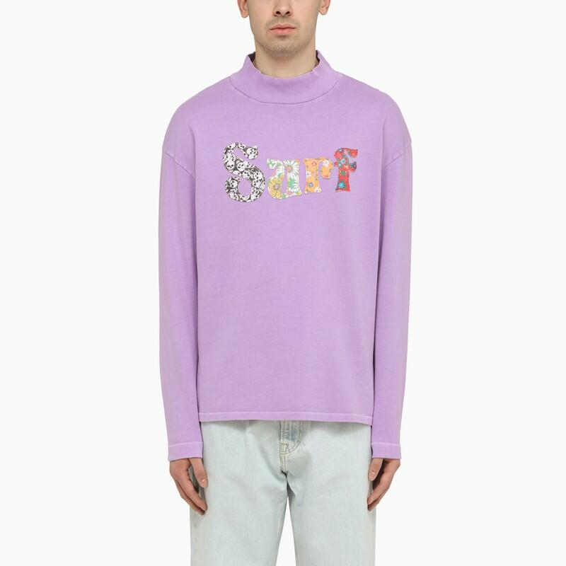 ERL Lilac cotton sweatshirt with logo Cover