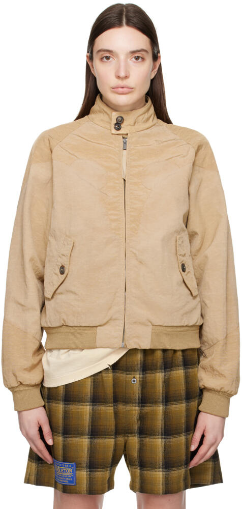 Maison Margiela Beige Raglan Sleeve Bomber Jacket Cover