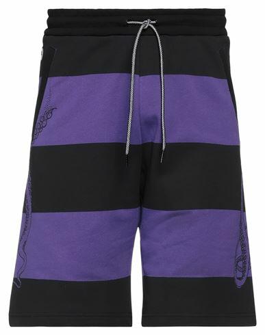 Octopus Man Shorts & Bermuda Shorts Dark purple Cotton Cover