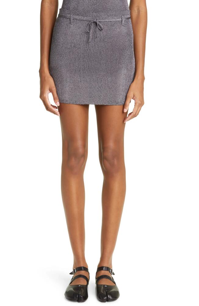 Paloma Wool Ragazza Metallic Knit Miniskirt in Black Silver Cover