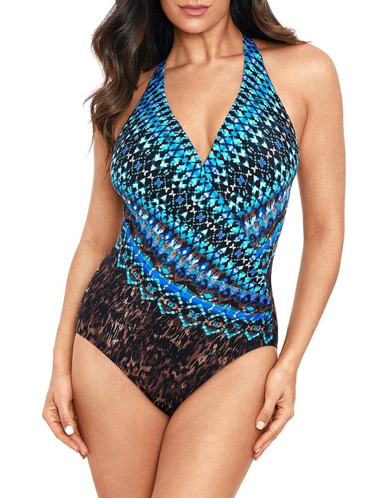 Miraclesuit Women's Untamed Wrapsody One Piece Swimsuit - Brown Multi Cover