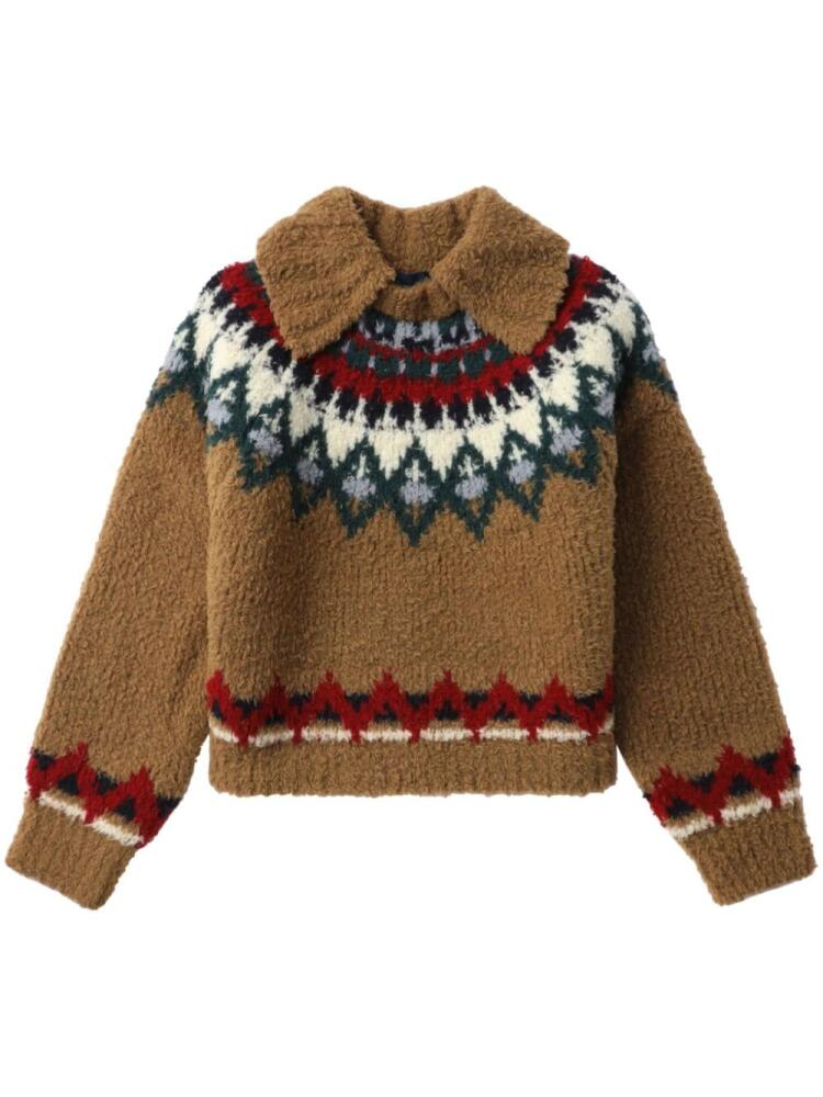 Kolor patterned intarsia-knit jumper - Brown Cover